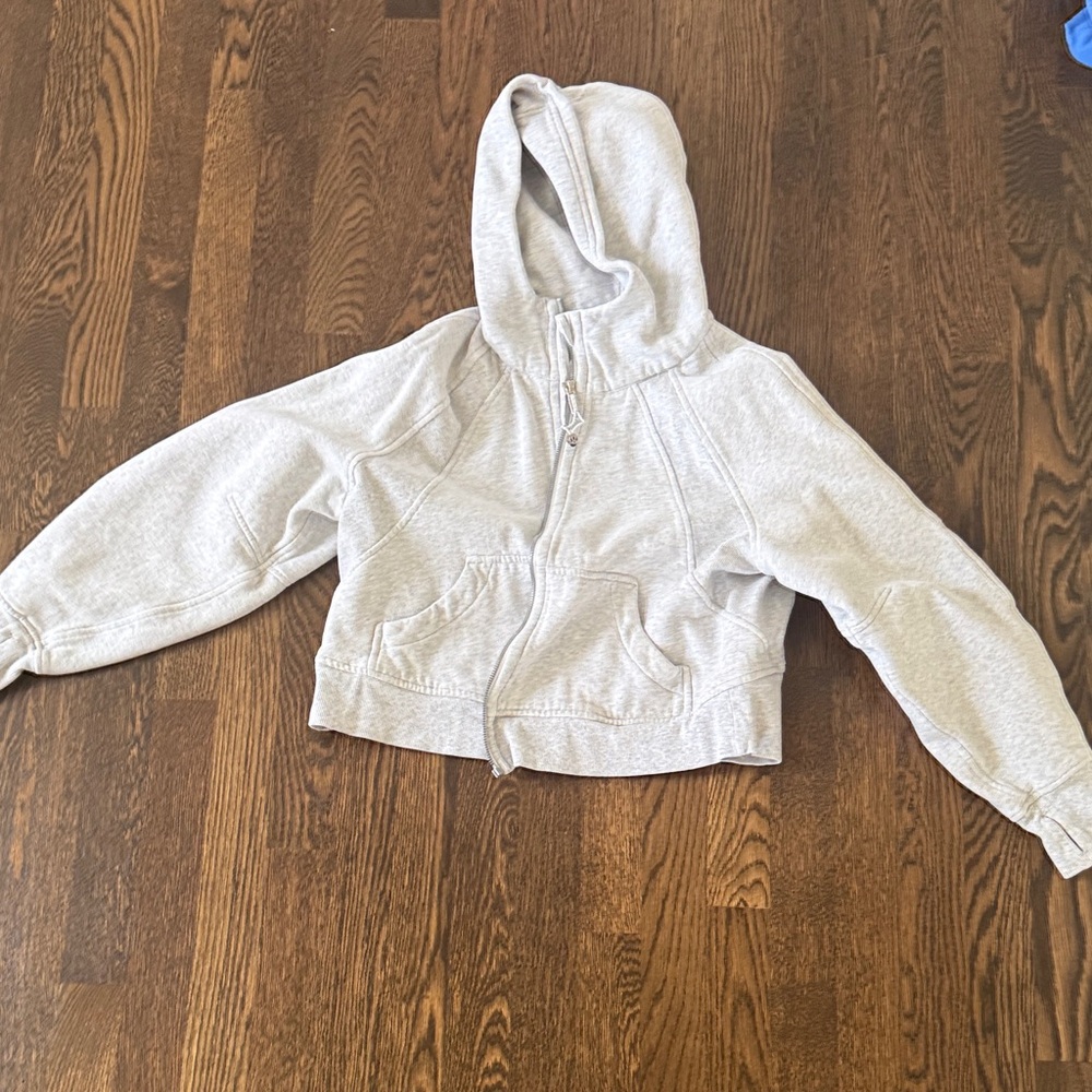 lululemon athletica Light Gray Cropped Zip Hoodie